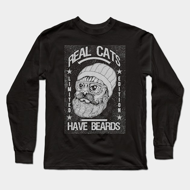 REAL CATS HAVE BEARD Long Sleeve T-Shirt by miskel